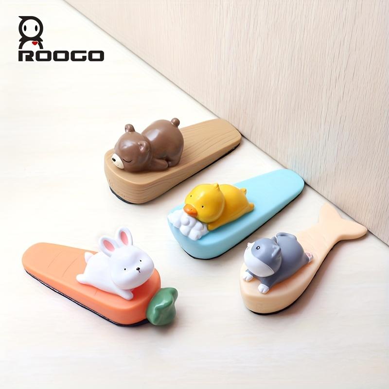 1pc Adorable Cartoon Animal Door Stopper Sturdy Vinyl Construction, Easy Floor Mount,Polished Metal Finish, Playful Door Decor Decorative Door Stopper