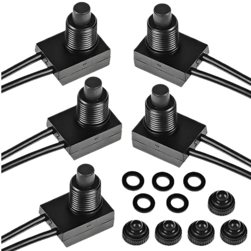 Plastic Shell Auto Locking Switchs Press Type Connector Waterproof Dustproof LED Lighting Push Button Switches Enduring