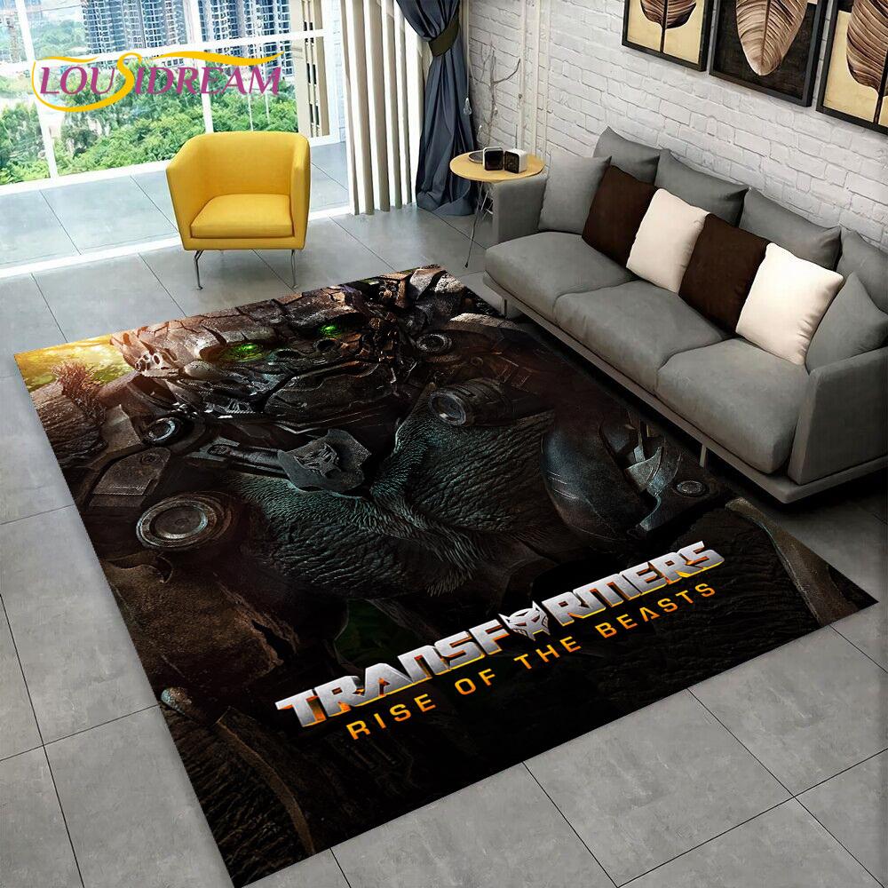 Cartoon T-Transformers Autobots 3D Rug Carpet for Living Room Bedroom Home Decor,Floor Mat Non-slip for Sofa Doormat Gift Kids