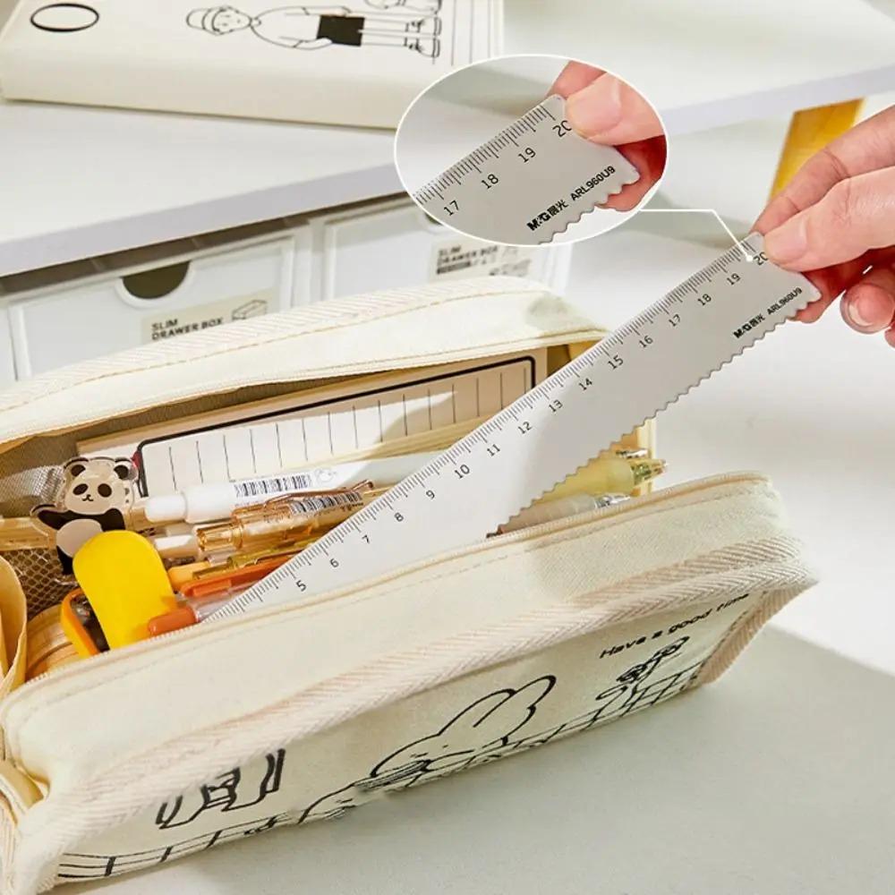 Cartoon Canvas Large Capacity Pen Bag New Portable Cosmetic Stationery Multi-Use Organizer