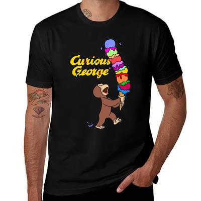Curious George Has An Ice Cream Treat TShirt Plus Size NonShrink TShirt