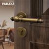Golden Split Door Brass Lock Indoor Bedroom Nordic Magnetic Quiet Room Home Copper Door Handle Home Decoration Accessories