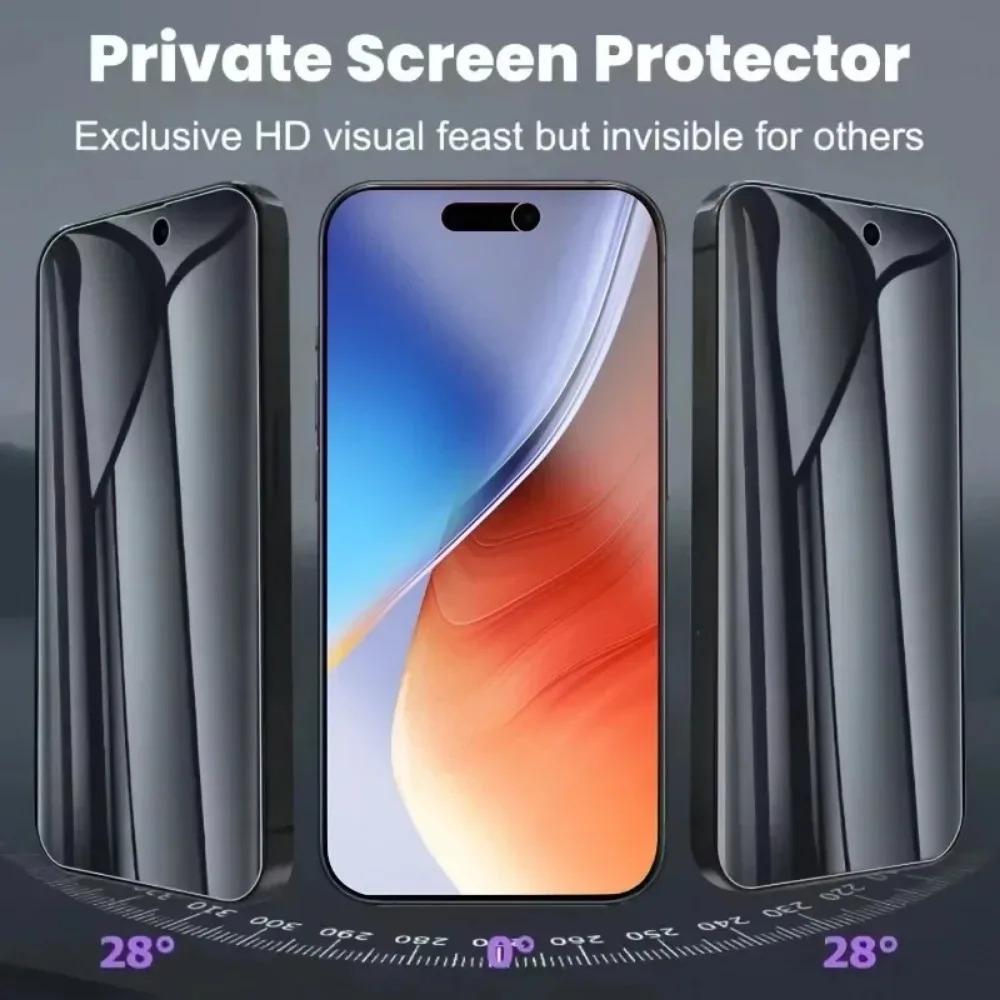 4Pcs Anti Spy Hydrogel Film for iPhone 17 16 15 14 Pro Max Air 16e 15 14 Plus Screen Protector for iPhone 13 12 11 Pro XR XS Max