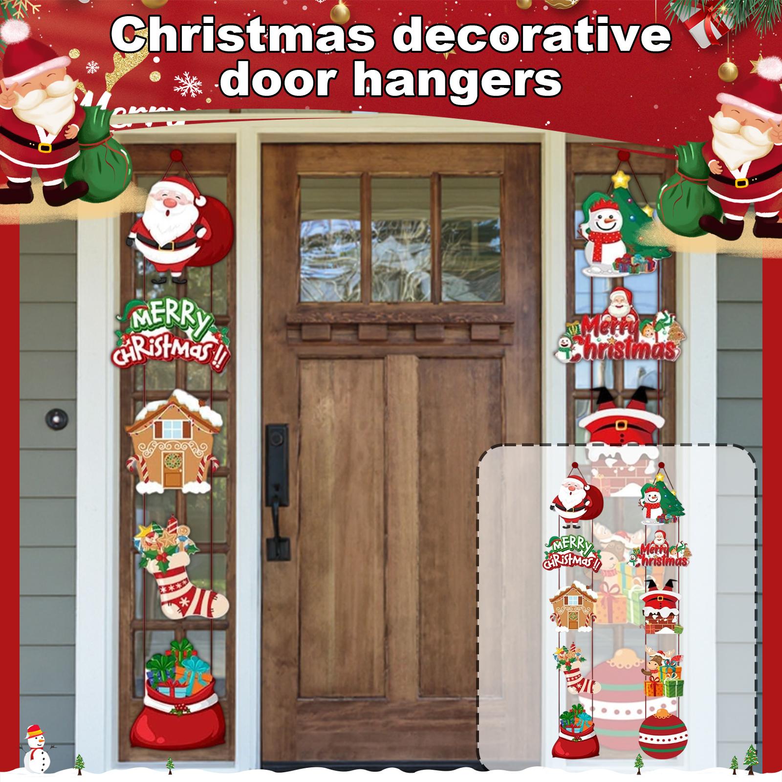

Merry Christmas Banner With , Snowman & Elk Couplets - Indoor/Outdoor Xmas Decor For Garage Door, Porch Hanging Banners & Party Supplies One Size