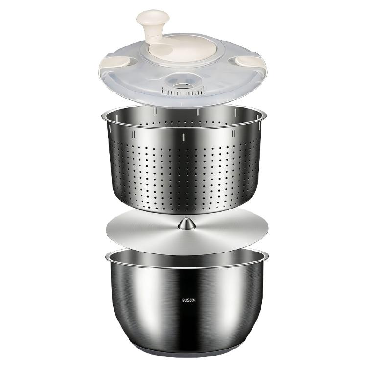 

Multiple Purpose Durable Metal Salad Dryer For Large Vegetables And Fruits With Stable Rubber Base 1