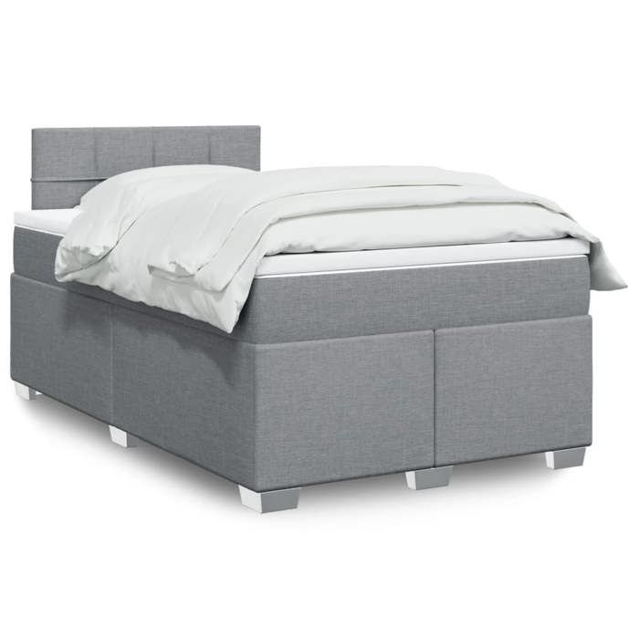 Maison Exclusive - Sommier à lattes de lit avec matelas Gris clair 120x200cm Tissu