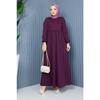Gathered Waist Dress Plum