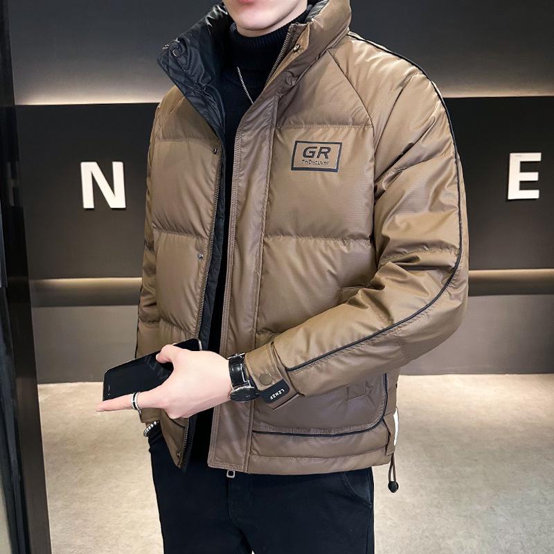 Men s Trendy Short Down Jacket - Light Luxury, Thick & Warm Stand Collar for Winter. L (95-115 Jin)