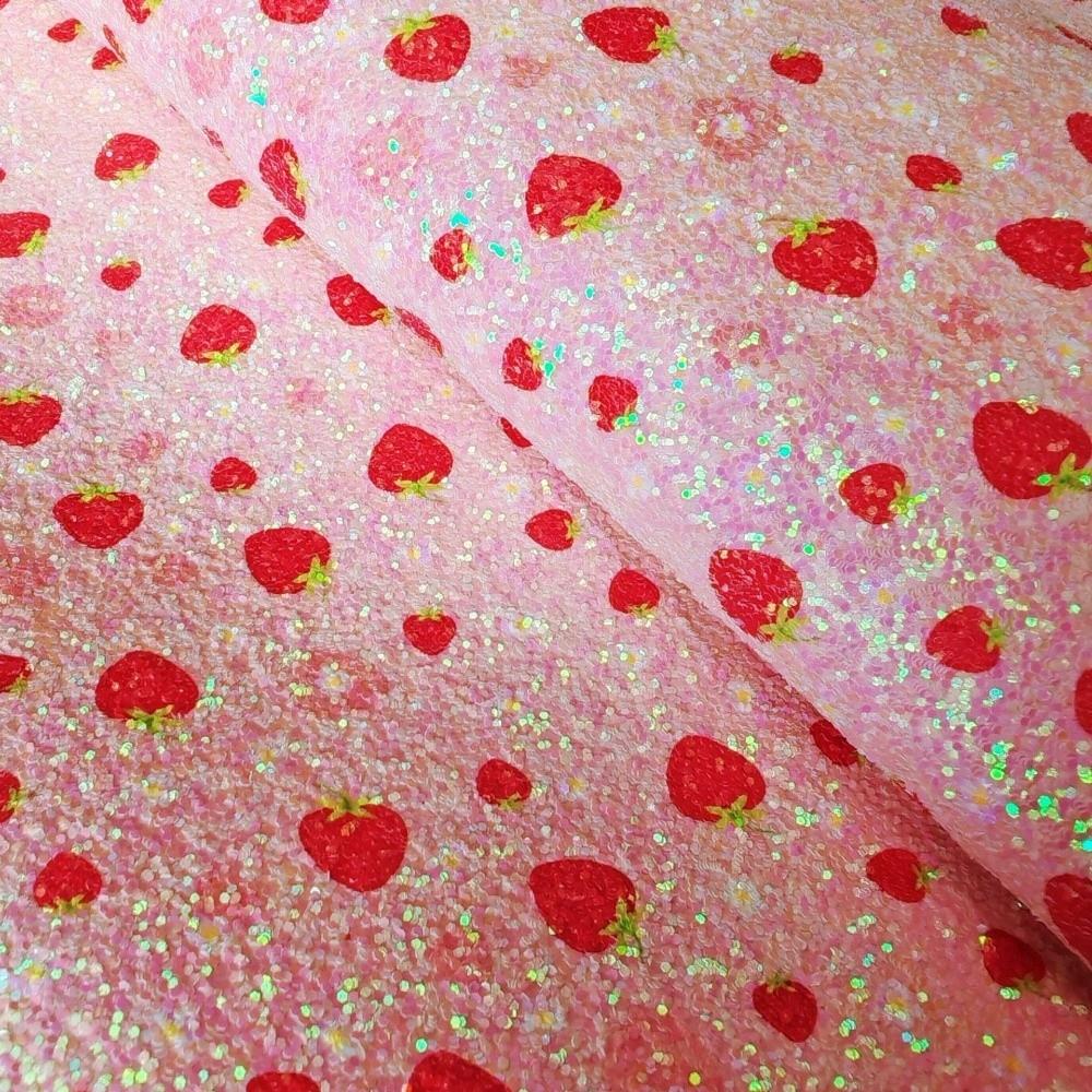 5Pcs Strawberry Silver Glitter Baking Cloth Fuse Beads Heat Resistant Ironing Sheets Handmade Hobby