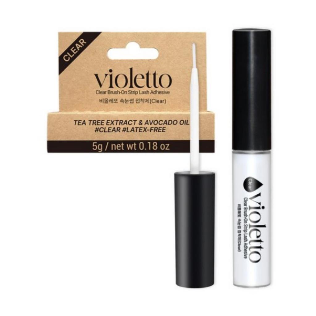 Клей для ресниц Violeto Tea Tree Avocado 5 г, прозрачный, 1 шт.