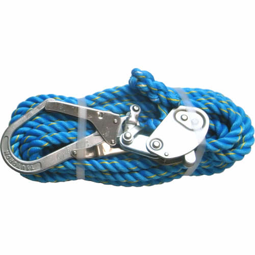 Matsuura Industries Blue New Tetron Horizontal Life Rope with Tensioner, 16mm X 15m, with Large Diameter Hooks On Both Ends, NEW-TETORON-WF1615BLUE