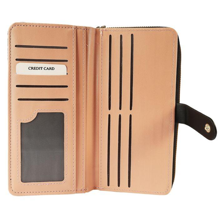 Portefeuille Cham Cham pour femme en synthétique noir format horizontal élégant