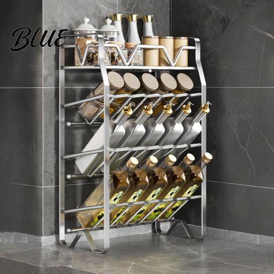 Countertop Spice Rack Stainless Steel Rack 2/3/4 Tier Condiment Organizer for Kitchen Counter Countertop Multi-purpose Multi-Layer Seasoning Bottle