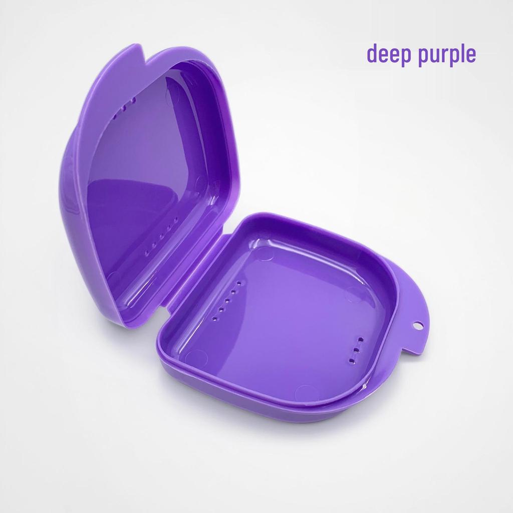 Double-Sided Dental Retainer & Denture Storage Box with Holes, Portable & Invisible Braces Holder