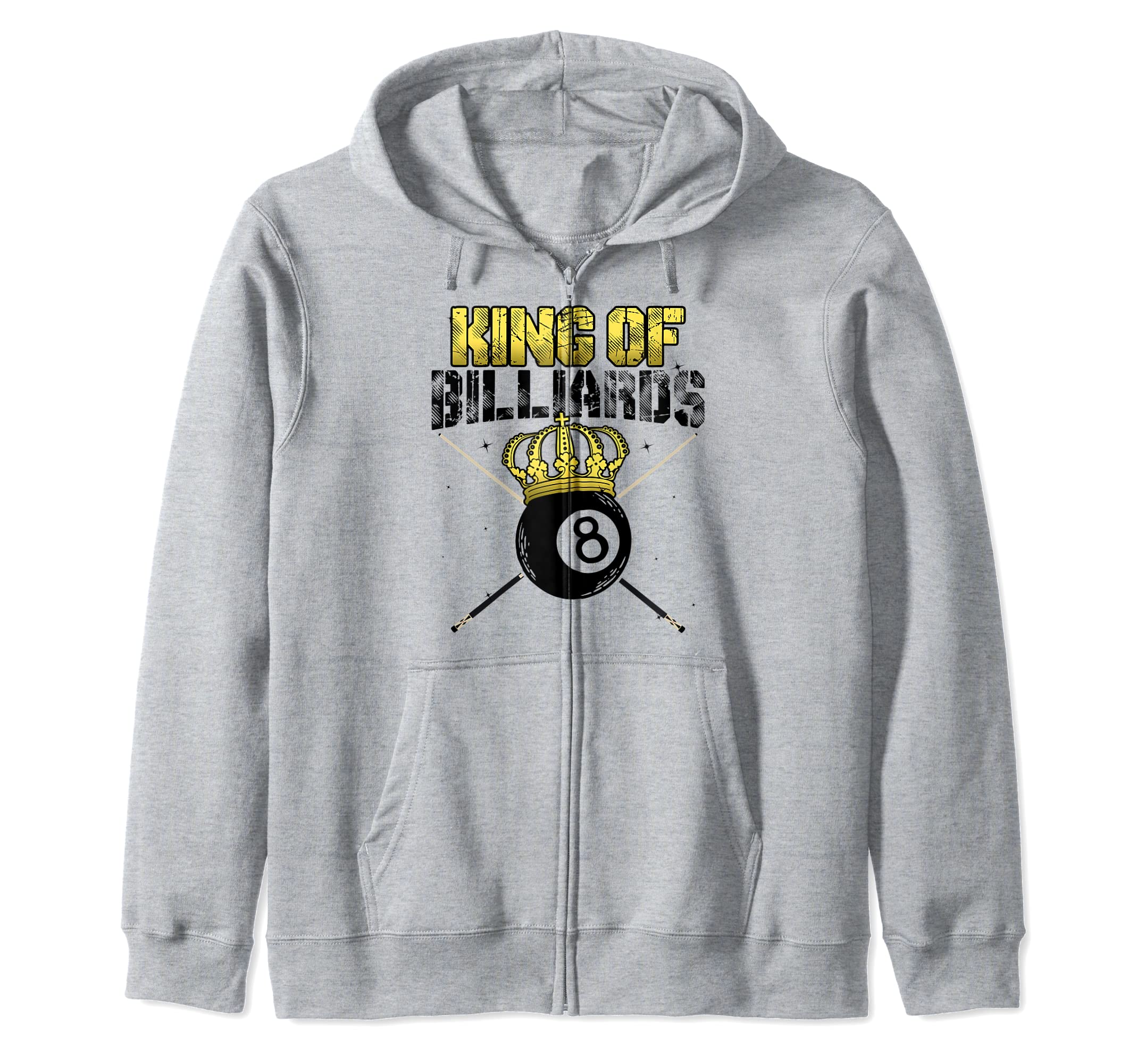 

King Of Billiards Pool Cue Snooker Billiard Player Cue Zip Hoodie серый