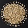 Bright Gold Color Random Mix 10/20/30/50/100pcs Starfish Hasama Butterfly Metal DIY Pendant Charm For Jewelry Making Accessories