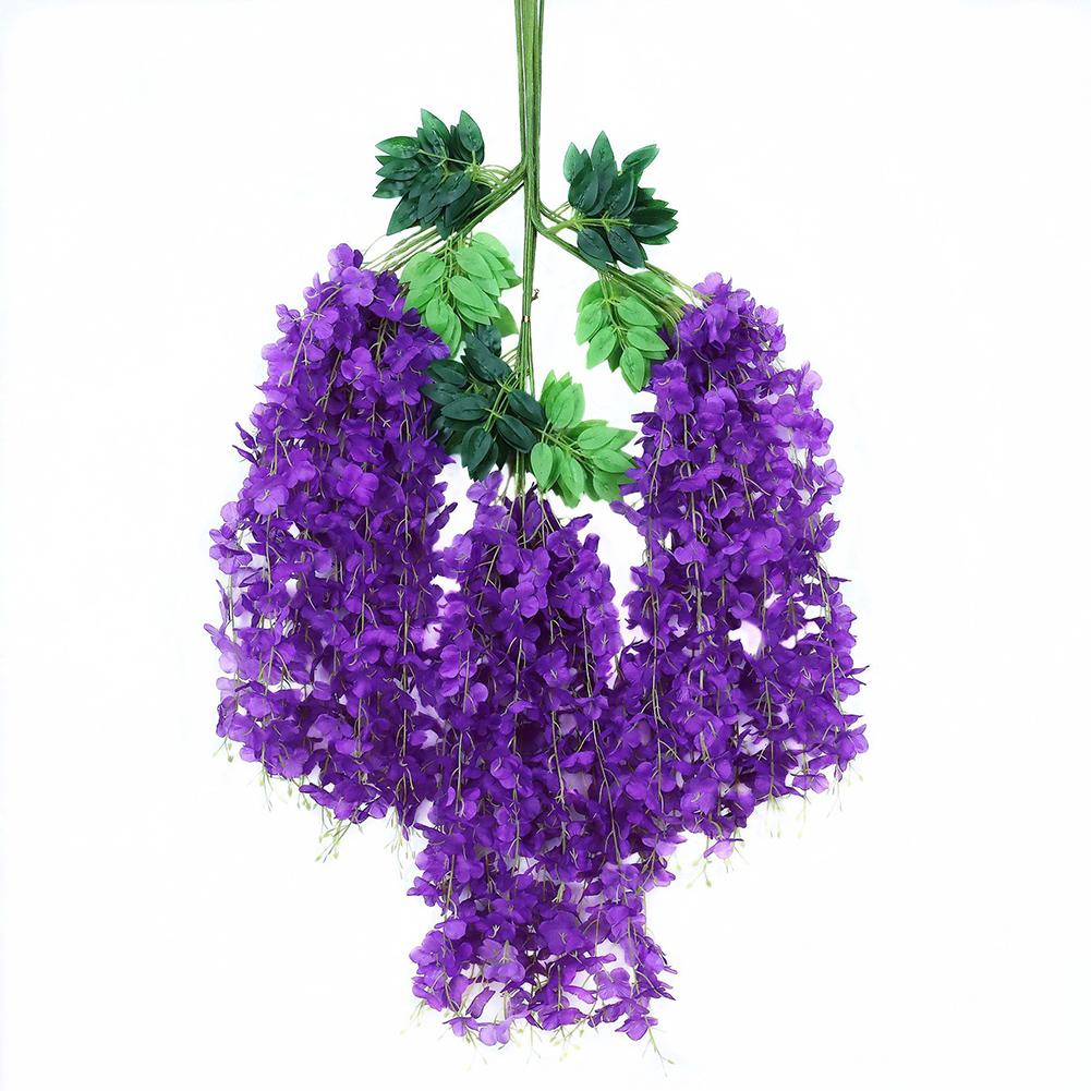 12 Stück Künstliche Blumen Falsche Falsche Blumen Glyzinien-Ranke Rattan Hängende Girlande Seidenblumen Heimdekoration Falsche Blumen