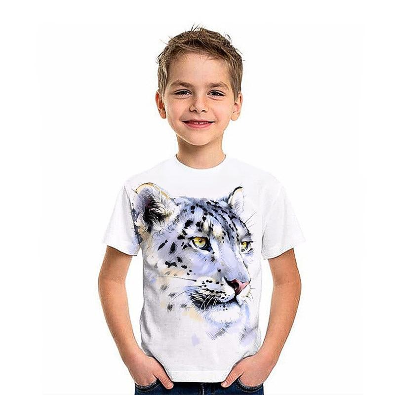 

Boys 3D Graphic Animal Wolf T shirt Tee Short Sleeve 3D Print Summer Spring Active Sports 100