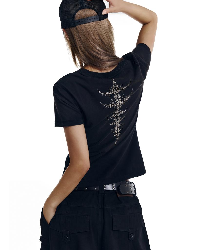 AAKAM Dirty Spray Bone Half Top (Black)