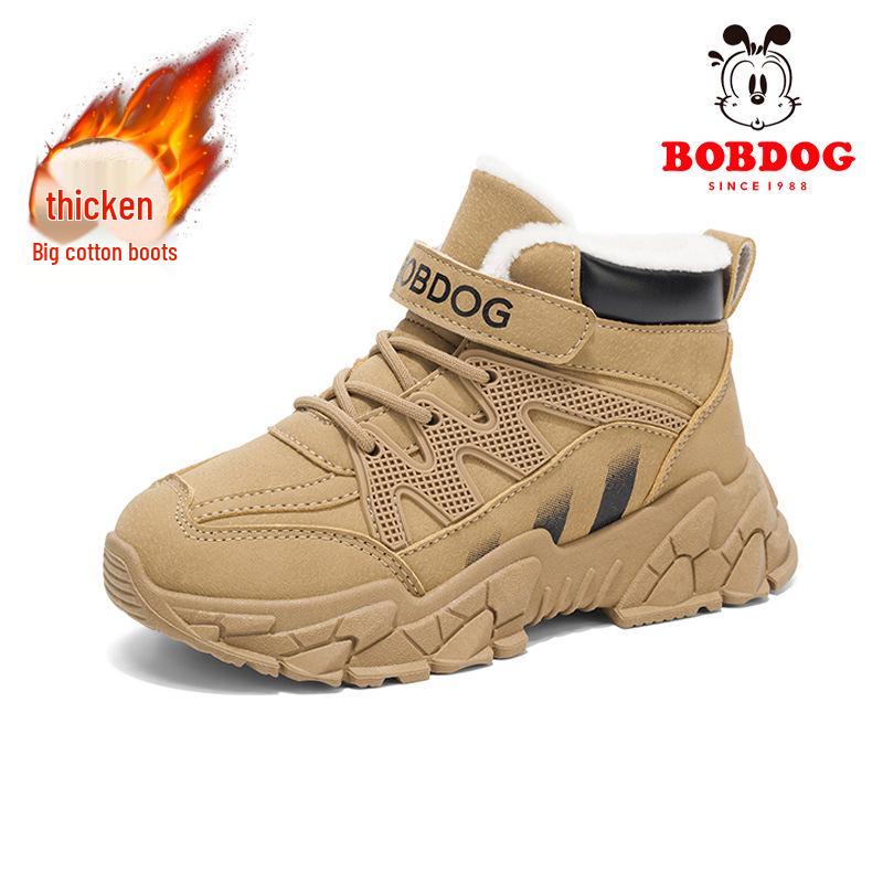 Bobodou Girls' High-Top Winter Snow Boots – Warm, Non-Slip Cotton Shoes for Kids