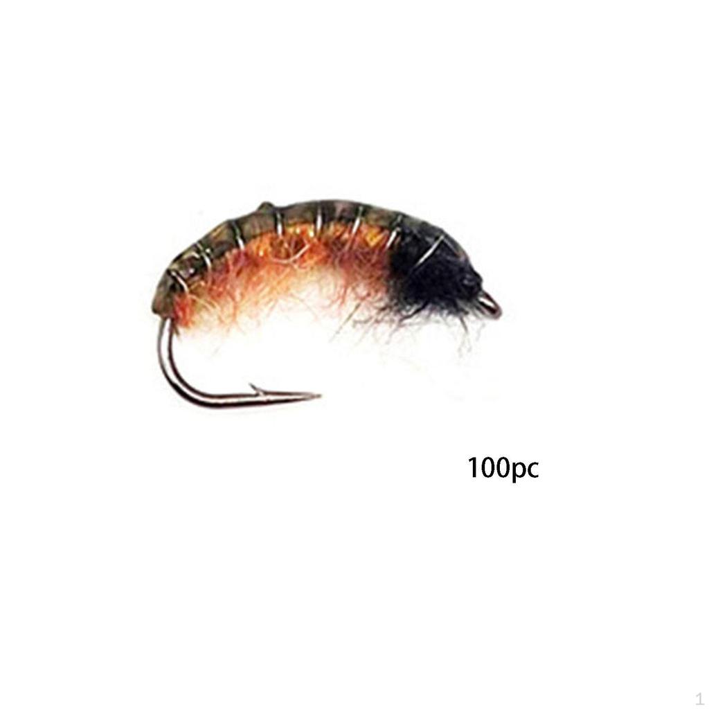 100 ks Háčků s protihrotem a zahnutým hrotem pro suché muškaření, vybavení, sladkovodní a mořská výbava