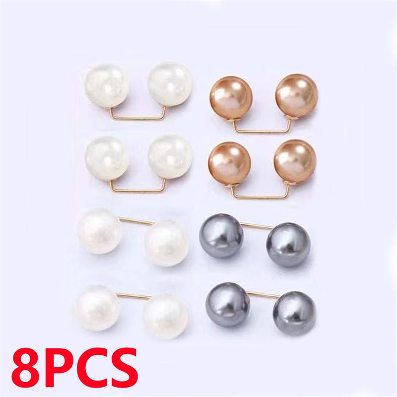 Dobbel Faux Pearl Lady Brosje Dress Jakke Cardigan Pin Spenne Enkel Elegant Faux Pearl Brosjer Utsøkt motesmykkedekorasjon