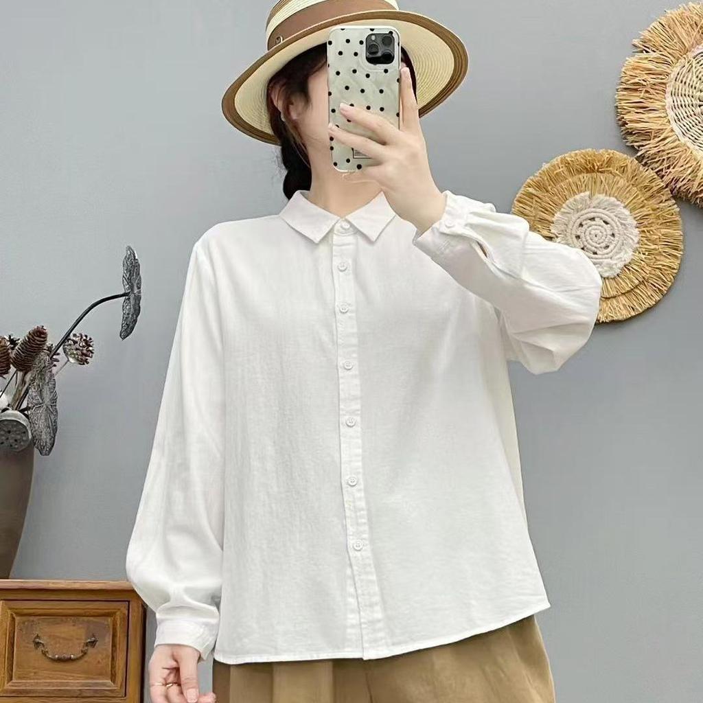 2025 Fall Collection: Korean-Style Embroidered Cotton Long Sleeve Casual Shirt