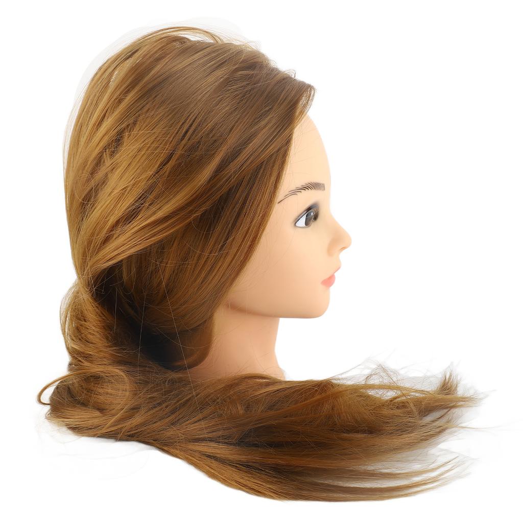 Mannequin Head Practice Manikin Cosmetology Doll Hairstyling Training Head with Hair