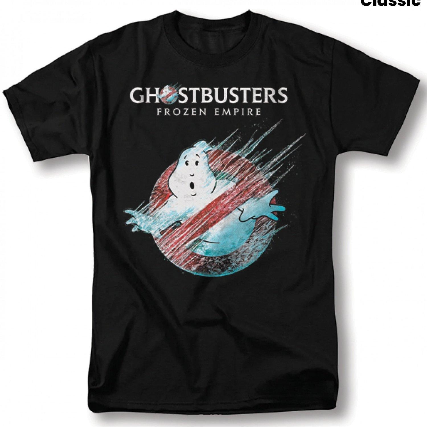 Men s Vintage Ghost Catcher Logo Print Casual Short Sleeve Tee S чёрный