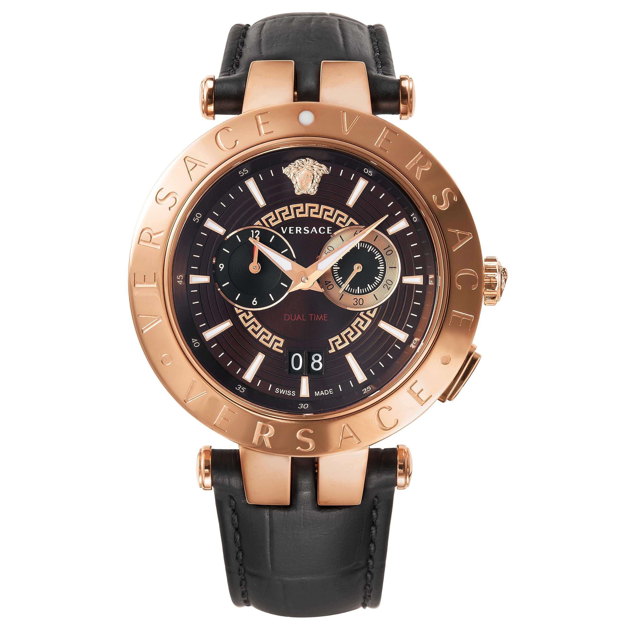 

Watch V Race Dual Time Dark Brown Dial Stainless Steel Sapphire Glass Quartz Quartz DUALTIME 46MM Swiss Watch VEBV00722 Brown [Versace] V-Race Men s