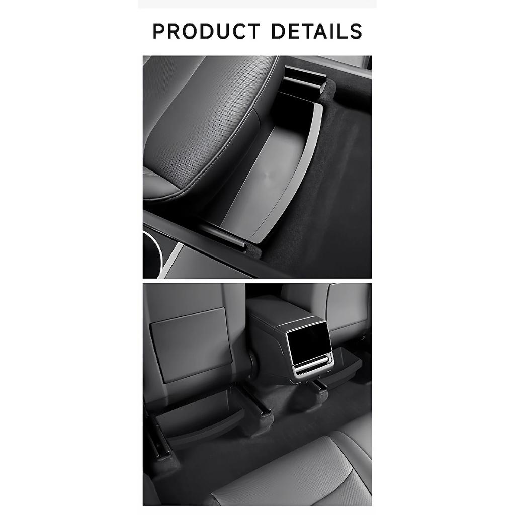 Pour le lancement du nouveau modèle Y Tesla 2025 Juniper 2 Pièces Tiroir sous le siège Boîte de rangement en TPE Organiseur Plateau Cover Accessoires Intérieur de Voiture