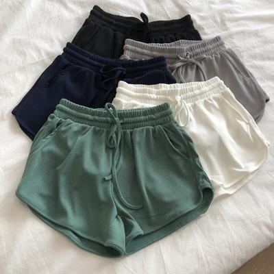 Women's Shorts Summer High Waisted Sports Loose Bottoms Fashion Casual Elegance Tide Solid Color Elastic Short Pants Girls Homewear