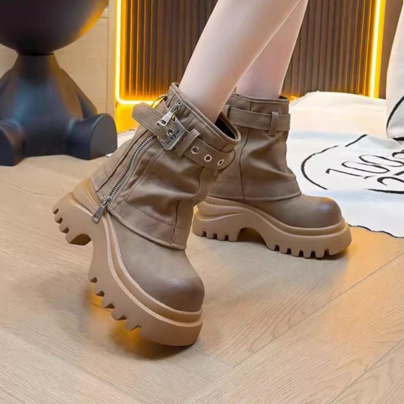 Fashion Ankle Boots Women Platform Chunky Shoes Designer 2025 Trend New Fashion Winter Brand Chelsea Boots Dress Walking Woman Botas