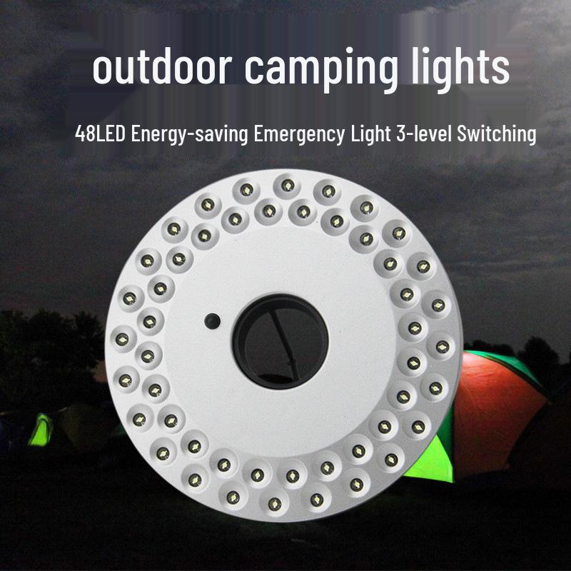 48LED Outdoor Camping Light: Disc Shape, Umbrella & Tent Use, Emergency Ready, Three-Level Brightness