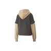 Puma Color Block Letter Print Faux Two-Piece Hooded Long Sleeve Sweatshirt Women Sweatshirt Brown 532505-01