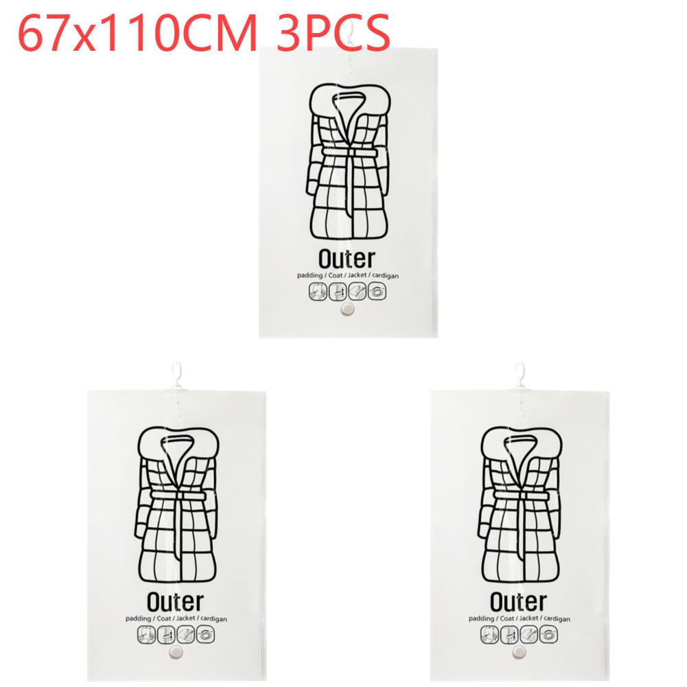 Hanging Vacuum Bags Space Saving Clothes Compression Storage Bag Reusable Empty Pump Bags Clothes Wardrobe Quilt Vacuum Pack