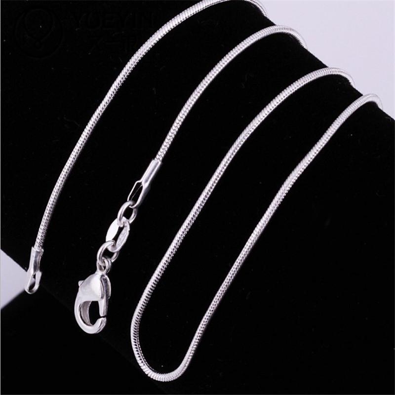 2MM Silber Schlangenkette Halskette - Europäischer & Amerikanischer Stil, Versilbertes Modeaccessoire für Damen