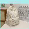 Floral Pattern Nylon Backpack With Large Capacity For Students And Casual Use