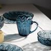 LOVWISH Tasse aus tintenblauem Glas mit Henkel