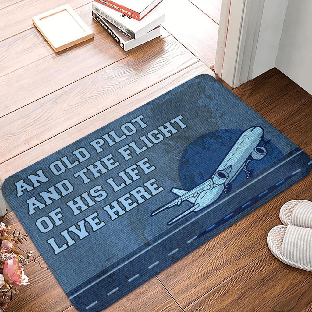 Aviation Airplane Departures Arrivals Floor Door Bath Kitchen Mat Anti-Slip Outdoor Doormat Garden Entrance Rug Carpet Footpad