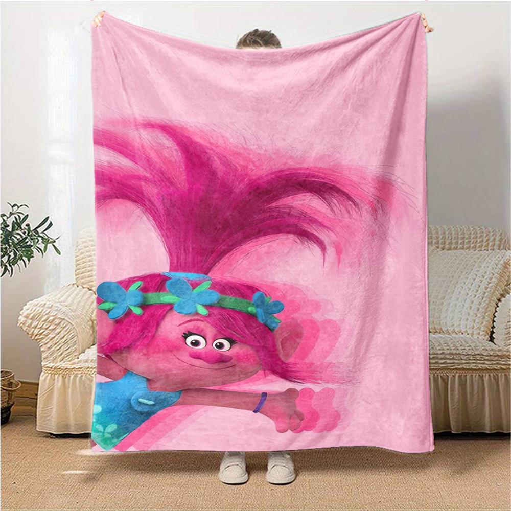 1Pc Pink Hair Adventure Blanket For Couch Bed Plush Cozy Fuzzy Blanket Super Soft Warm Blankets For Fall And Winter 091849