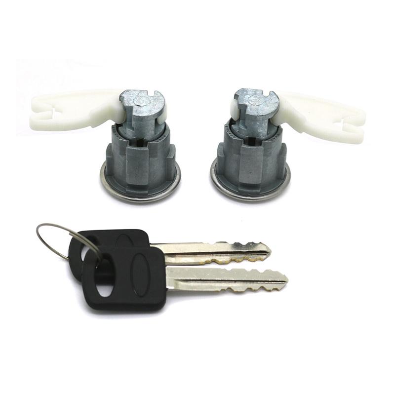 2 PCS Car Door Lock Cylinder+2 Keys F2TZ1522050A F4TZ1522050B 5090051-01 For Ford F-150 F-250 F-350 Mercury