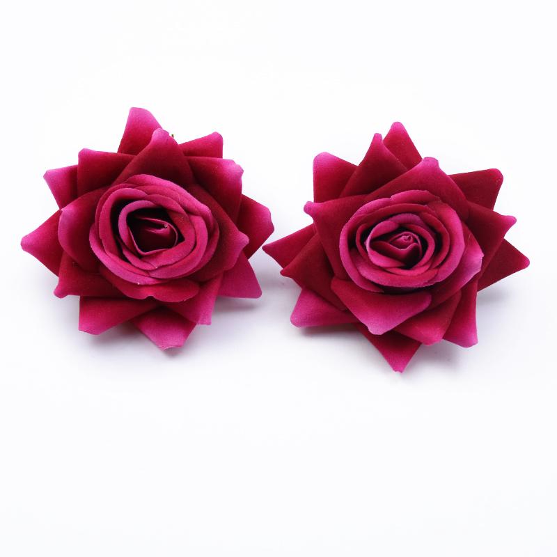 DIY Velvet Rose Corsage Accessories - Silk Flower Heads for Photography and Weddings
