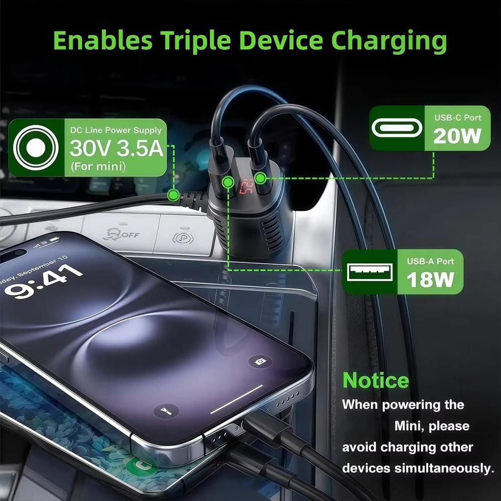 For Starlink-Mini Car Power Converter 12V/24V Boost 30V 3.5A Car Efficient Power Boosting Supply 3M Adapter Cable Accessories