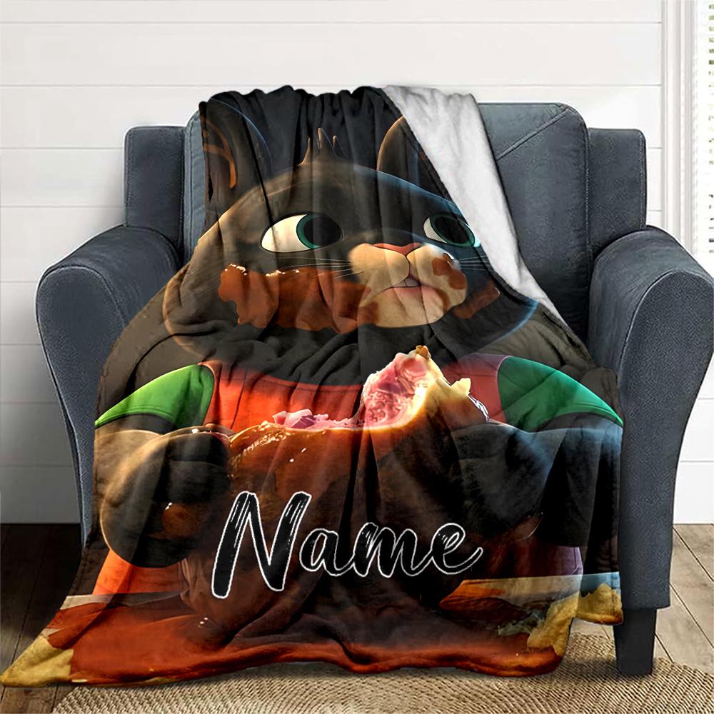 Bing Bunny Flannel Blanket With Customizable Name Soft And Comfortable Shawl Blanket For All Seasons Suitable For Home Travel Camping Office
