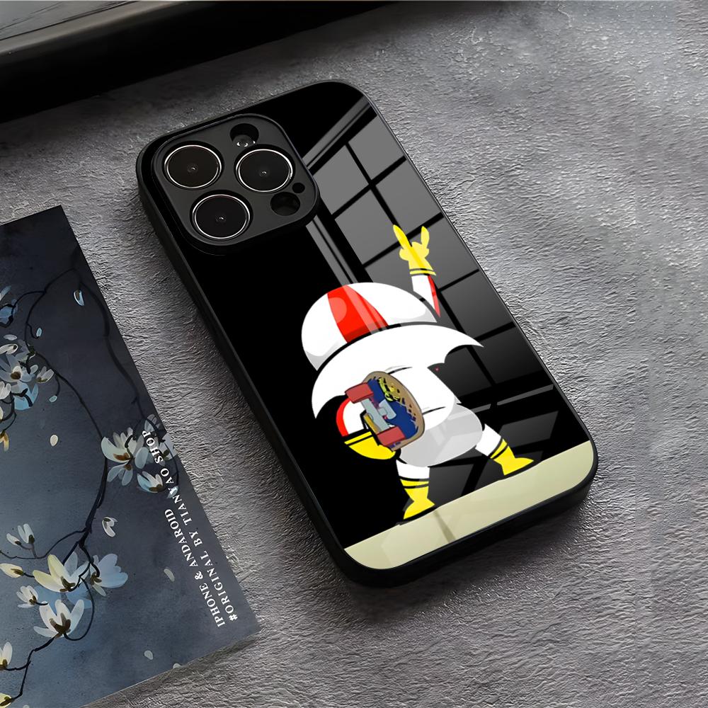 

Cute Kick B-Buttowski Phone Case For IPhone 17 Air 16 E Pro Max 15 14 13 Mini 12 Pro 11 Max Plus Black Glass Cover iPhone 16 Pro Max