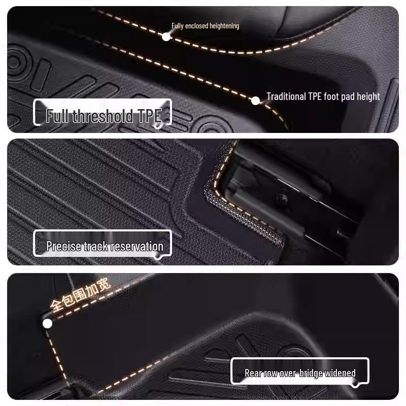 Waterproof TPE Car Floor Mats for Pentium B30 (2016-2018), One-Piece Molded with Door Sill Coverage