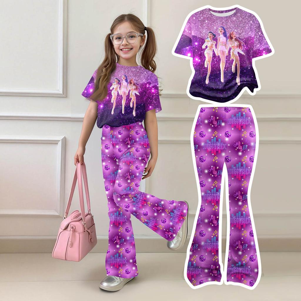 Infant Baby Girls Boys Loose Print T-shirt+Pants Print Outfits Set