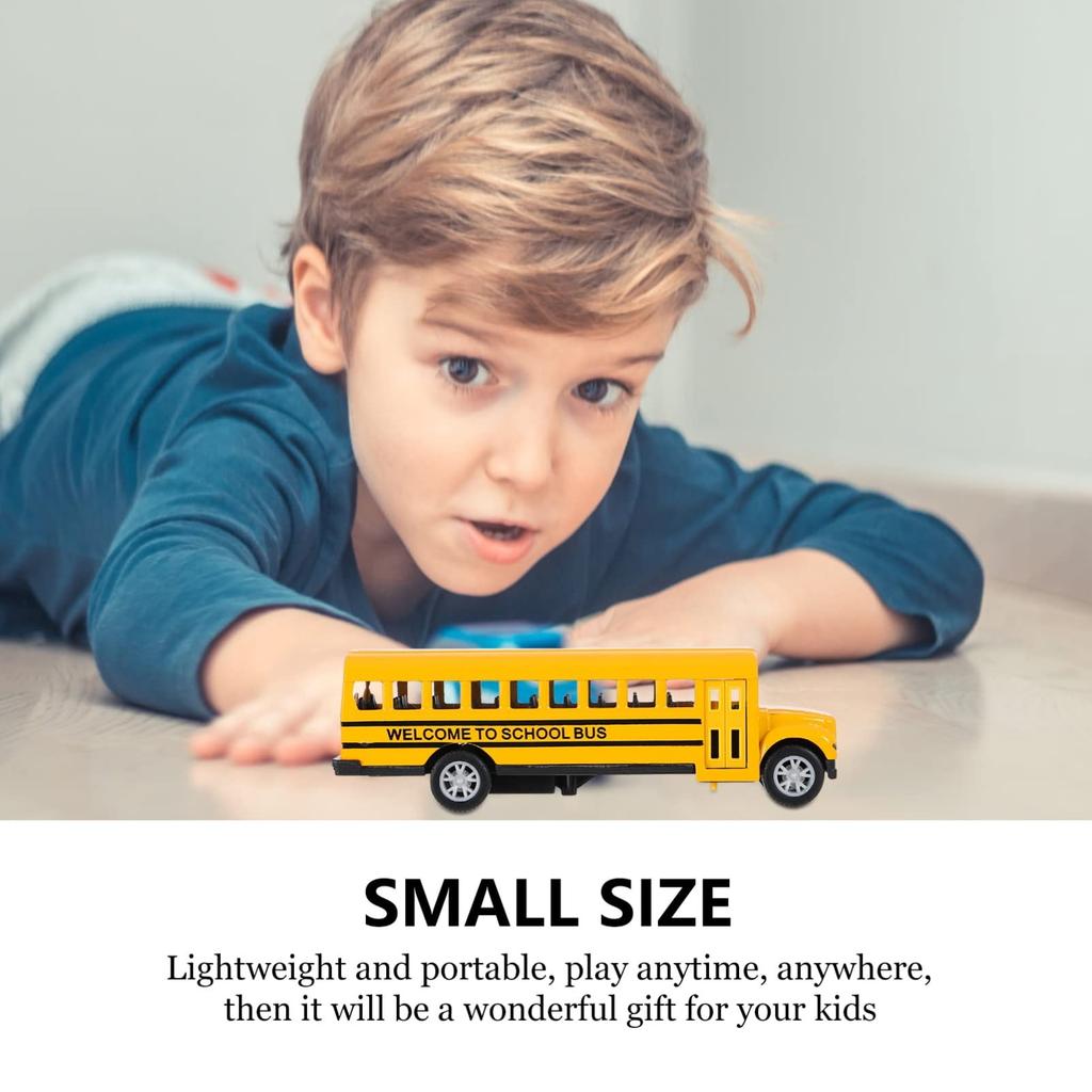 Toyvian School Bus Toy Diecast Model Car School Bus Toy with Opening Doors for Everyday Play 132
