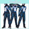 Costume Outfit per Bambini Ragazzi Venom Simbionte Spider-man con Lavorazione Raffinata e Maschera Rimovibile